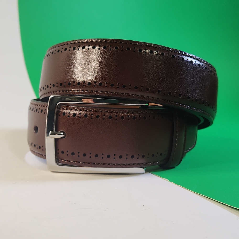 Nordstrom Belts, Genuine Leather, Made In Italy, Brown with Silver Buckle